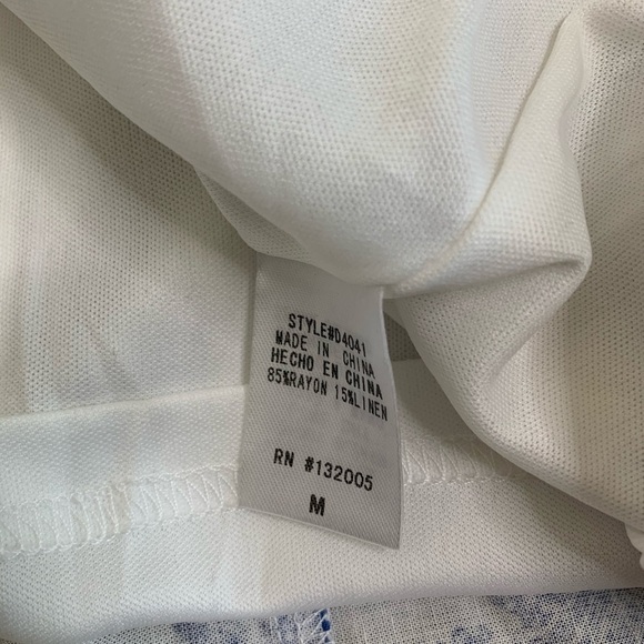 ENTRO Anthropologie Boho Lace Dress With Flowy 3/4 Sleeves Ivory/Blue Sz Medium - Picture 7 of 10